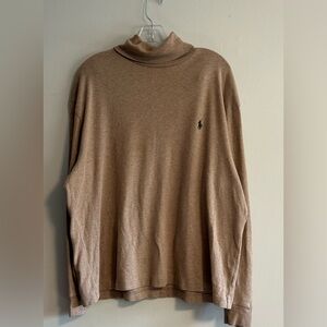 Polo Ralph Lauren Men’s L Brown Mock Neck Long Sleeve 100% Cotton Shirt